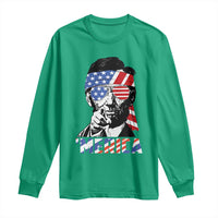 Funny Lincoln 4th Of July Merica Long Sleeve Shirt Abe American Flag - Wonder Print Shop