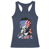 Funny Lincoln 4th Of July Merica Racerback Tank Top Abe American Flag - Wonder Print Shop