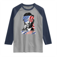 Funny Lincoln 4th Of July Merica Raglan Shirt Abe American Flag - Wonder Print Shop