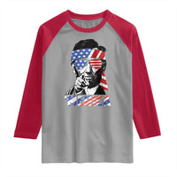 Funny Lincoln 4th Of July Merica Raglan Shirt Abe American Flag - Wonder Print Shop