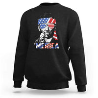 Funny Lincoln 4th Of July Merica Sweatshirt Abe American Flag - Wonder Print Shop