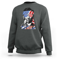 Funny Lincoln 4th Of July Merica Sweatshirt Abe American Flag - Wonder Print Shop