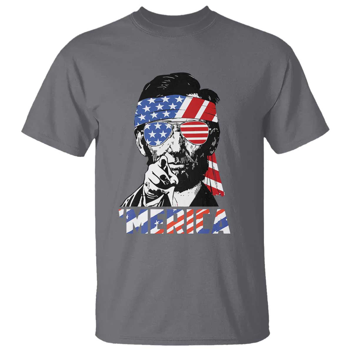 Funny Lincoln 4th Of July Merica T Shirt Abe American Flag - Wonder Print Shop