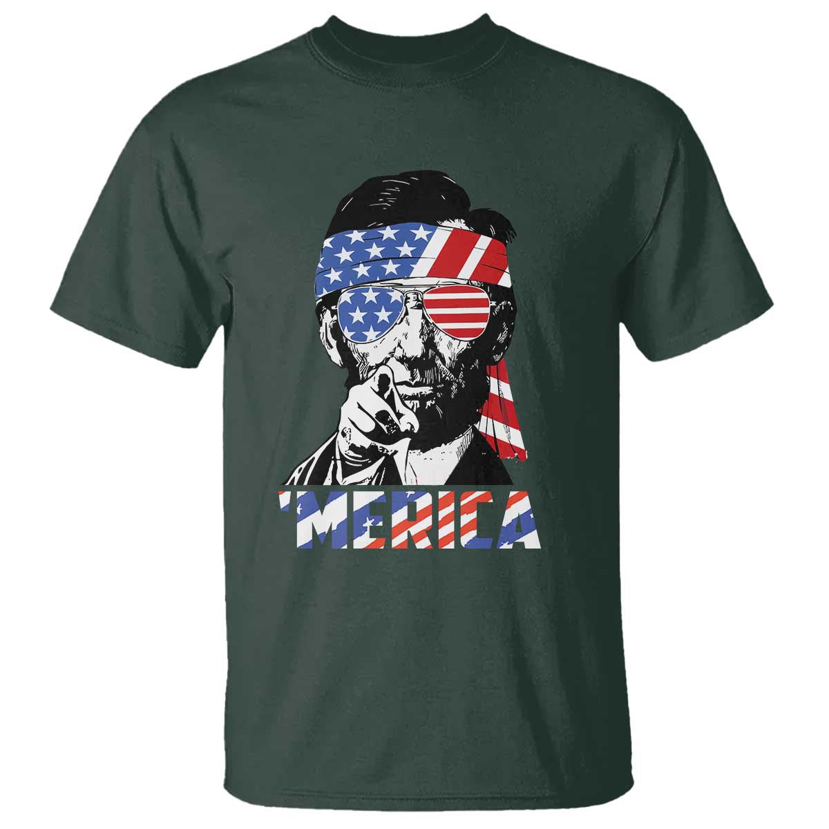 Funny Lincoln 4th Of July Merica T Shirt Abe American Flag - Wonder Print Shop