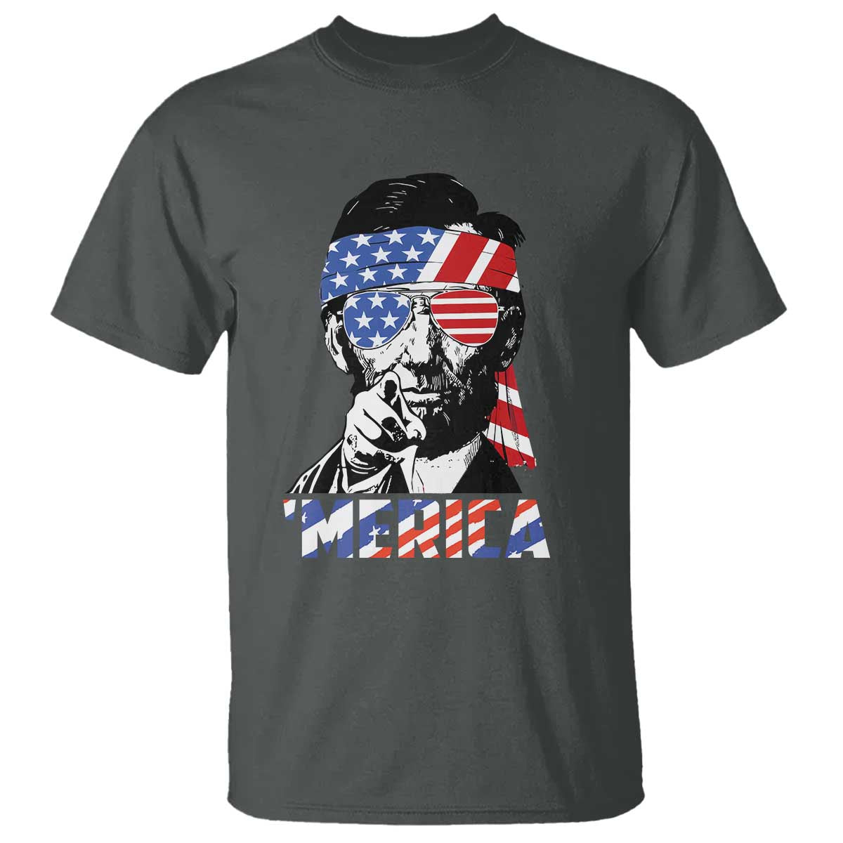 Funny Lincoln 4th Of July Merica T Shirt Abe American Flag - Wonder Print Shop