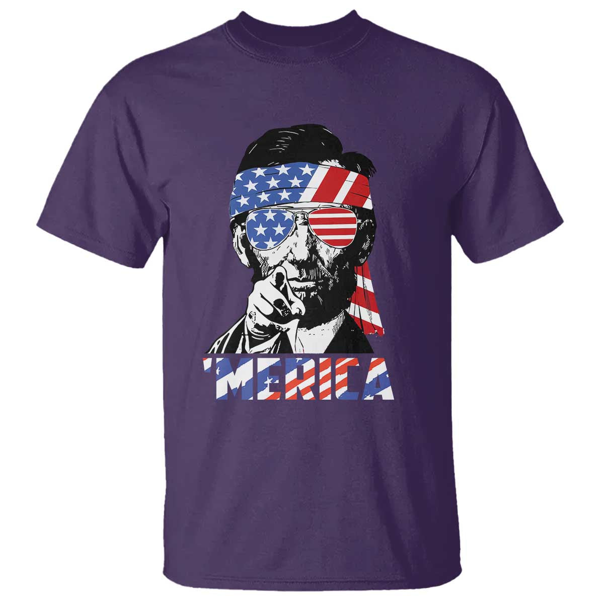 Funny Lincoln 4th Of July Merica T Shirt Abe American Flag - Wonder Print Shop