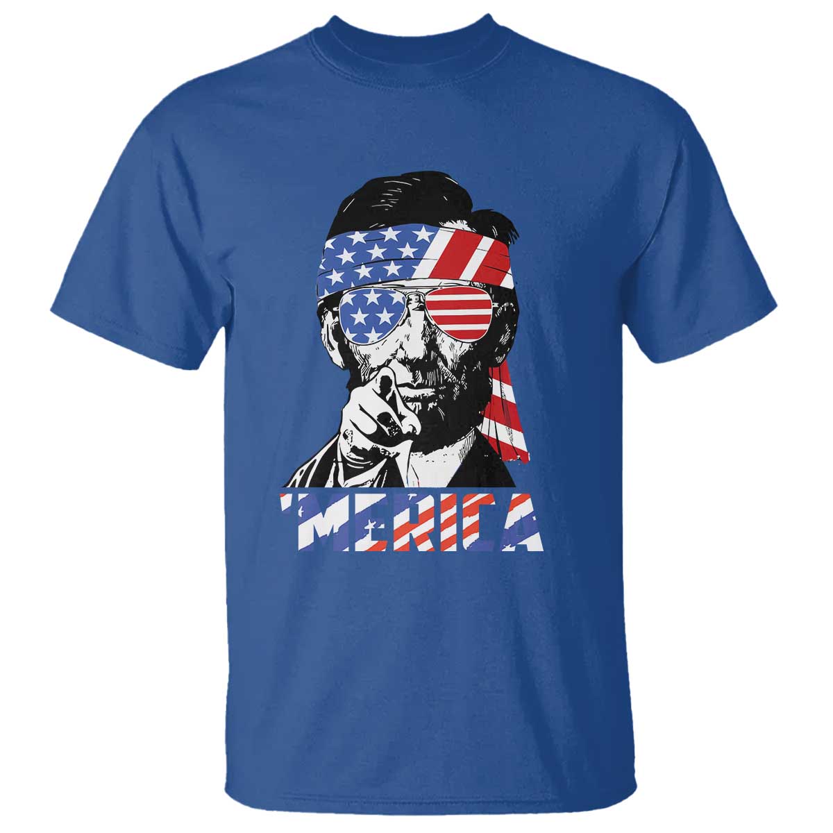 Funny Lincoln 4th Of July Merica T Shirt Abe American Flag - Wonder Print Shop