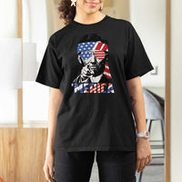 Funny Lincoln 4th Of July Merica T Shirt For Women Abe American Flag - Wonder Print Shop