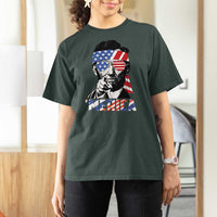 Funny Lincoln 4th Of July Merica T Shirt For Women Abe American Flag - Wonder Print Shop