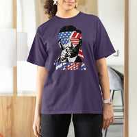 Funny Lincoln 4th Of July Merica T Shirt For Women Abe American Flag - Wonder Print Shop