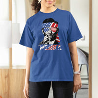 Funny Lincoln 4th Of July Merica T Shirt For Women Abe American Flag - Wonder Print Shop
