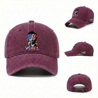 Funny Lincoln 4th Of July Merica Washed Cotton Baseball Cap Abe American Flag