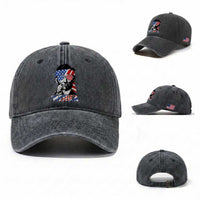 Funny Lincoln 4th Of July Merica Washed Cotton Baseball Cap Abe American Flag