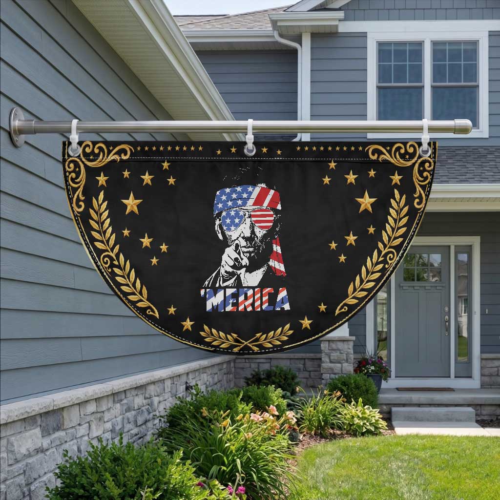 Funny Lincoln 4th Of July Merica Patriotic Fan Flag Abe American Flag