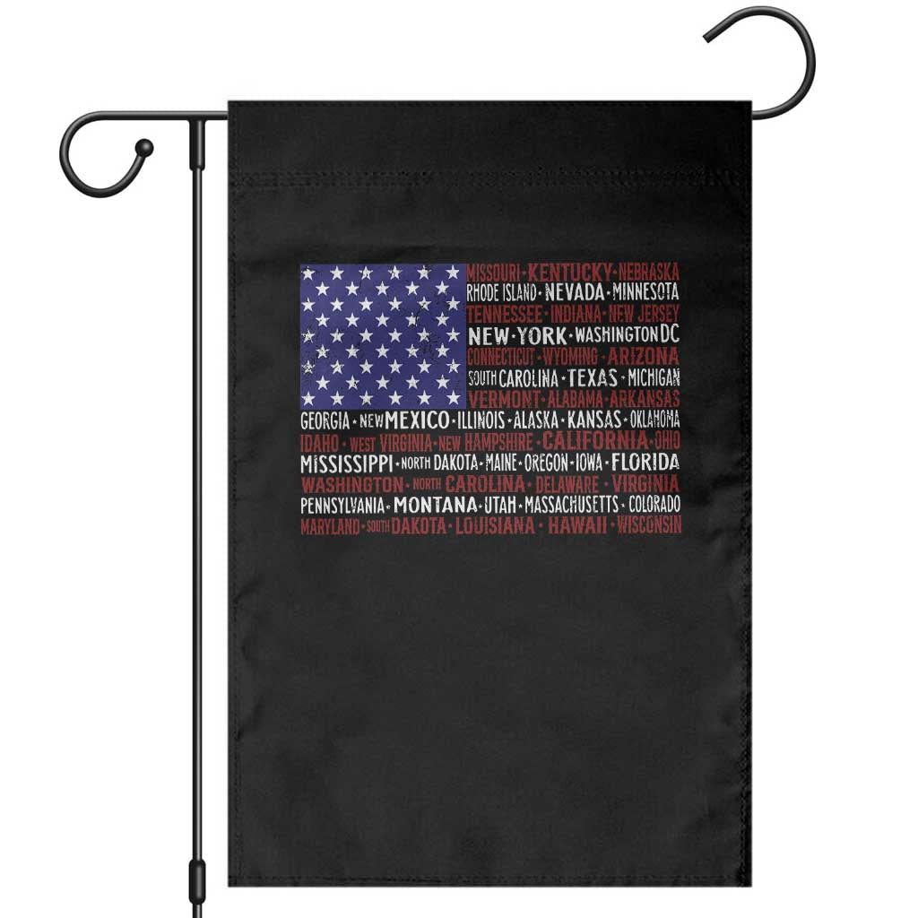 Vintage American Flag Garden Flag With States 4th Of July - Wonder Print Shop