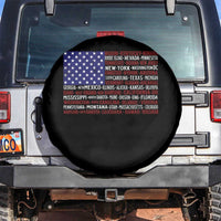 Vintage American Flag Spare Tire Cover With States 4th Of July - Wonder Print Shop