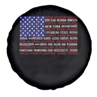 Vintage American Flag Spare Tire Cover With States 4th Of July - Wonder Print Shop