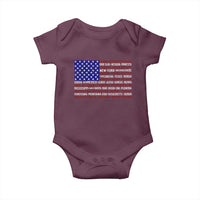 Vintage American Flag Baby Onesie With States 4th Of July - Wonder Print Shop
