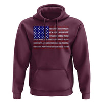 Vintage American Flag Hoodie With States 4th Of July - Wonder Print Shop