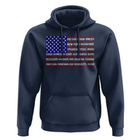 Vintage American Flag Hoodie With States 4th Of July - Wonder Print Shop