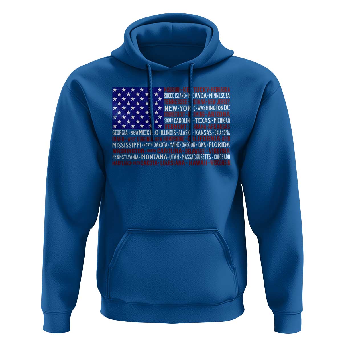 Vintage American Flag Hoodie With States 4th Of July - Wonder Print Shop