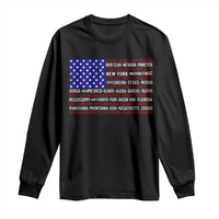 Vintage American Flag Long Sleeve Shirt With States 4th Of July - Wonder Print Shop