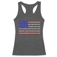 Vintage American Flag Racerback Tank Top With States 4th Of July - Wonder Print Shop