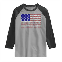 Vintage American Flag Raglan Shirt With States 4th Of July - Wonder Print Shop