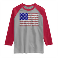 Vintage American Flag Raglan Shirt With States 4th Of July - Wonder Print Shop