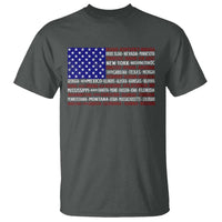 Vintage American Flag T Shirt With States 4th Of July - Wonder Print Shop