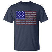 Vintage American Flag T Shirt With States 4th Of July - Wonder Print Shop