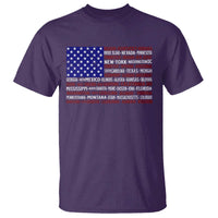 Vintage American Flag T Shirt With States 4th Of July - Wonder Print Shop