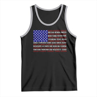 Vintage American Flag Tank Top With States 4th Of July - Wonder Print Shop