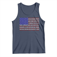 Vintage American Flag Tank Top With States 4th Of July - Wonder Print Shop