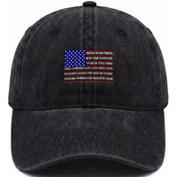 Vintage American Flag Washed Cotton Baseball Cap With States 4th Of July