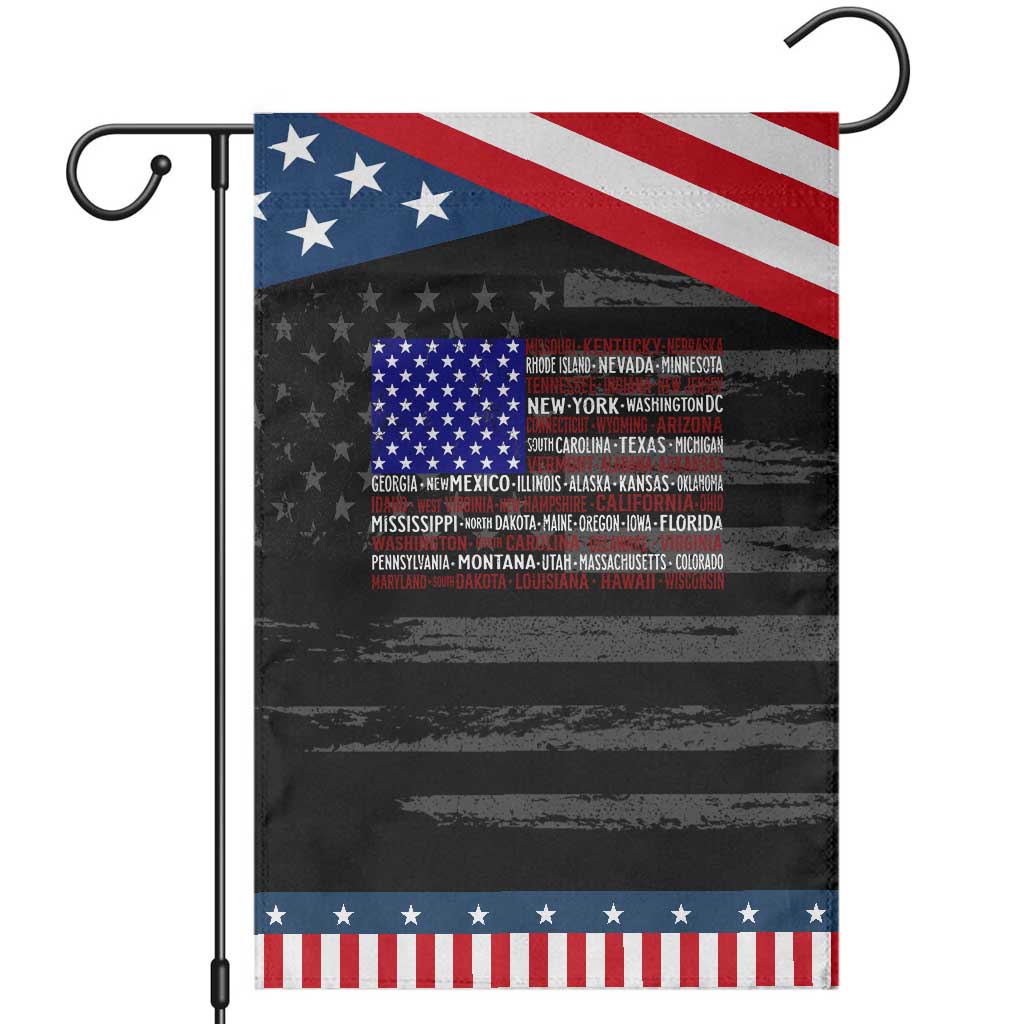 Vintage American Flag Garden Flag With States 4th Of July