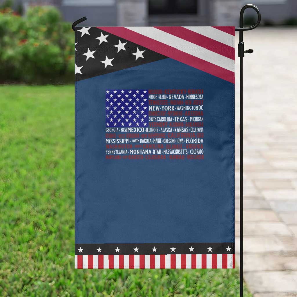 Vintage American Flag Garden Flag With States 4th Of July