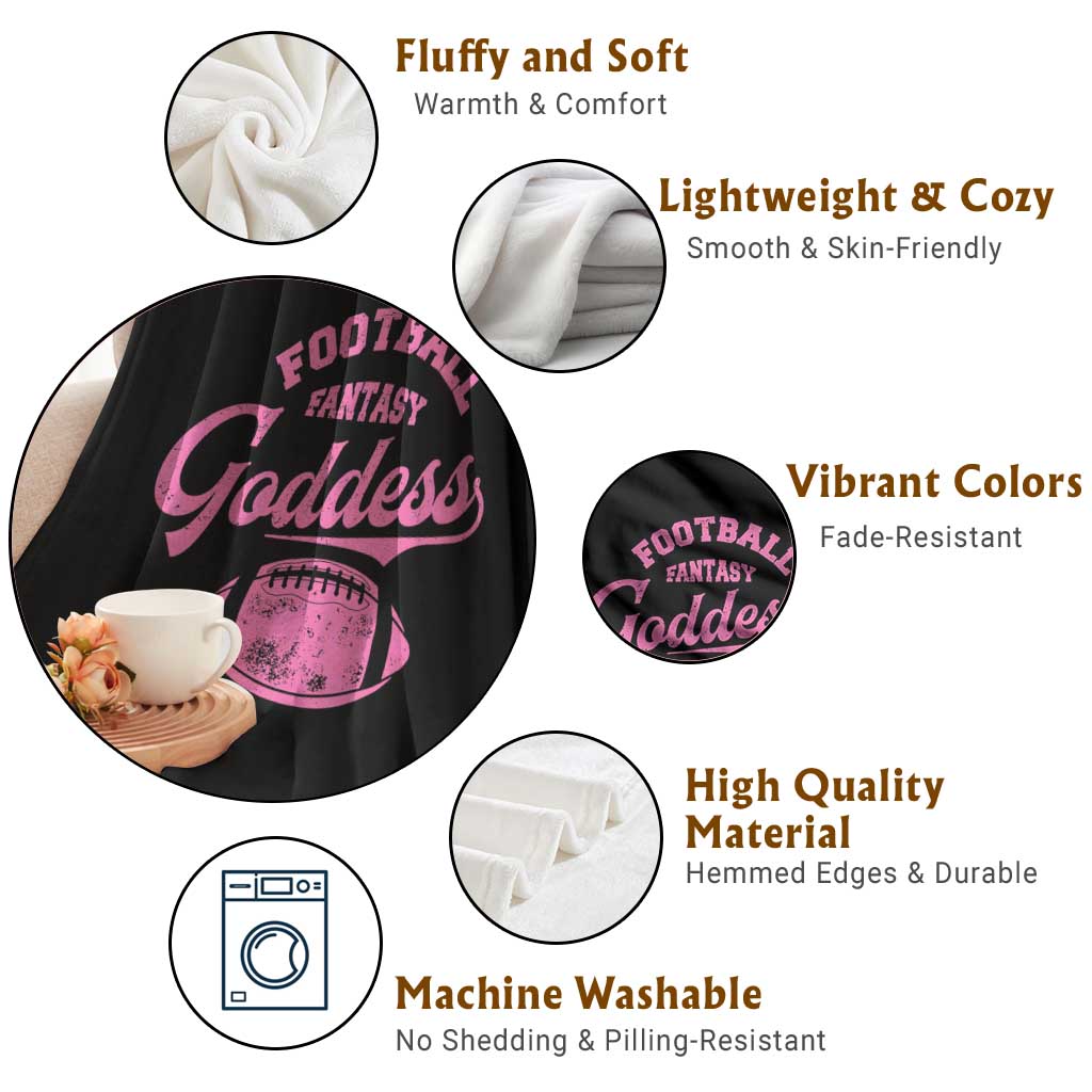 Fantasy Football Goddess Throw Blanket Sports Party Gifts - Wonder Print Shop