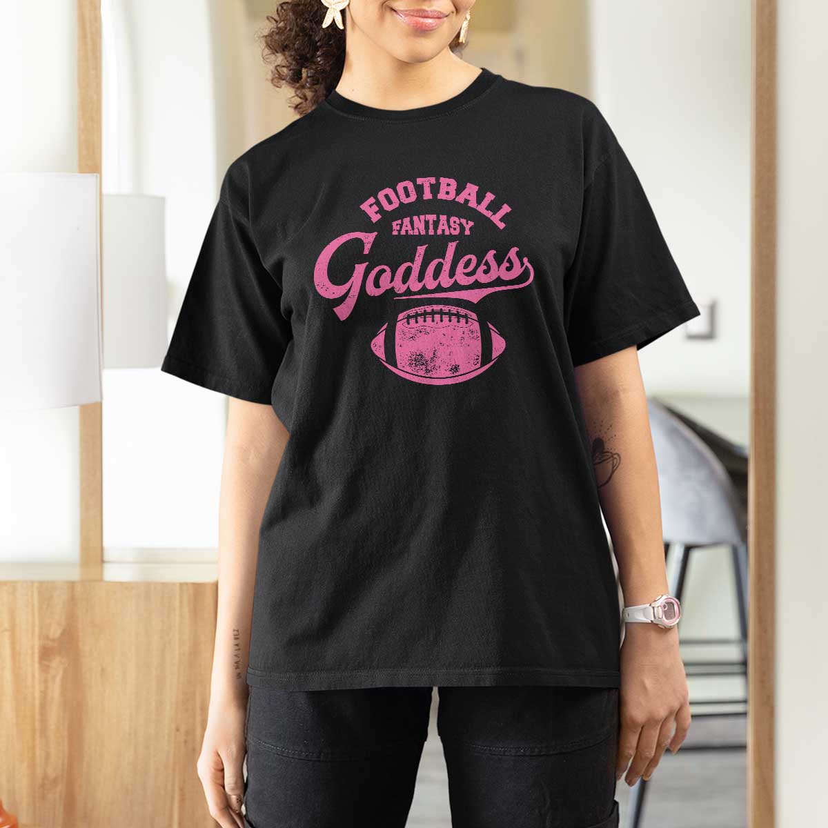 Fantasy Football Goddess T Shirt For Women Sports Party Gifts - Wonder Print Shop