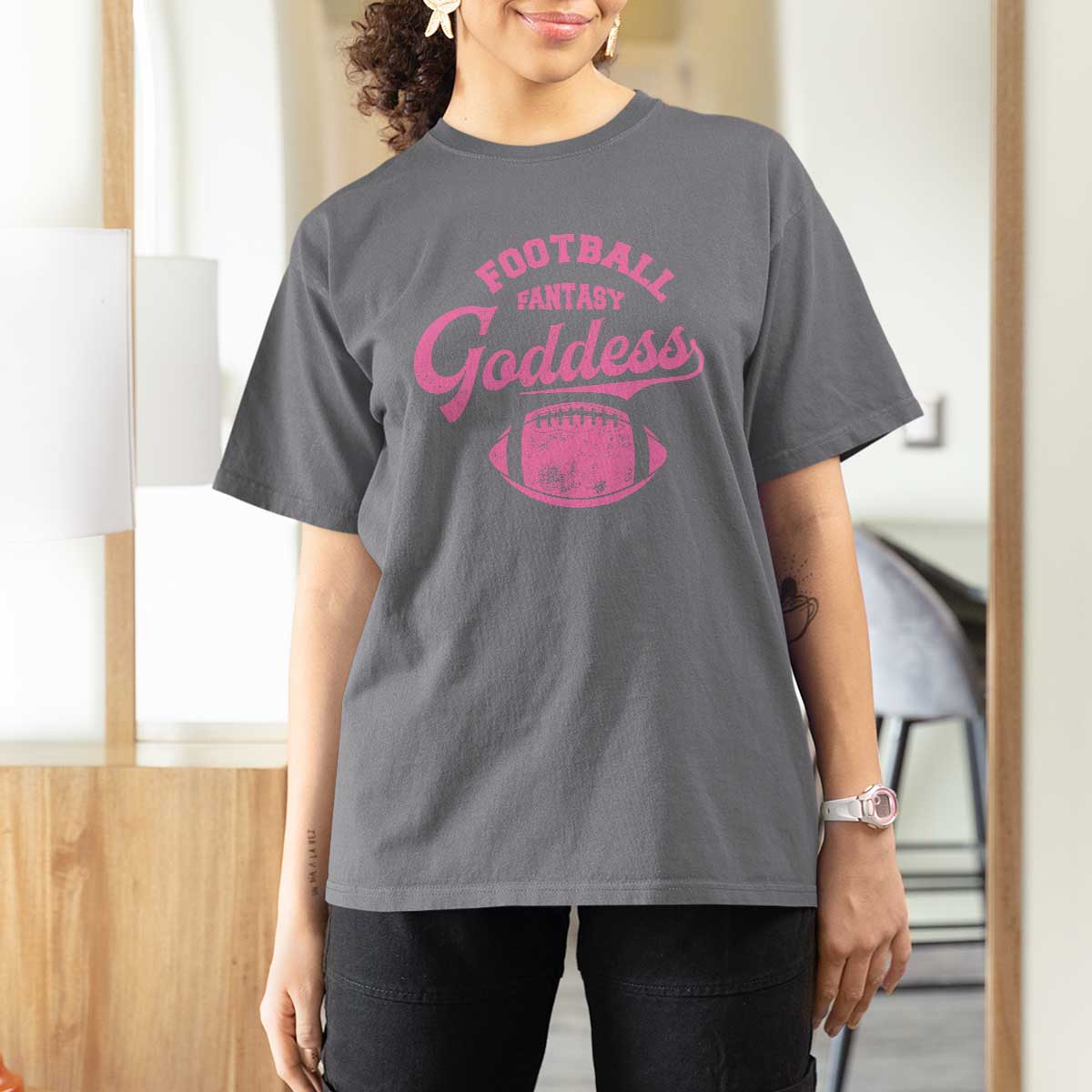 Fantasy Football Goddess T Shirt For Women Sports Party Gifts - Wonder Print Shop