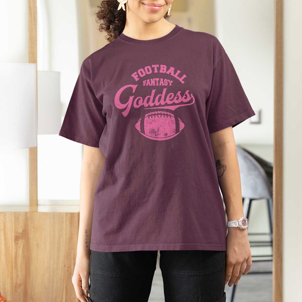 Fantasy Football Goddess T Shirt For Women Sports Party Gifts - Wonder Print Shop