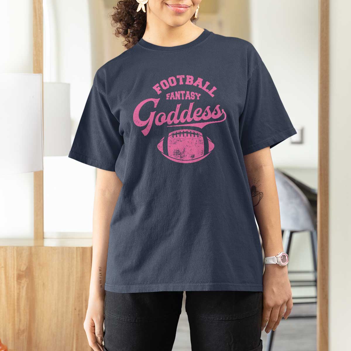 Fantasy Football Goddess T Shirt For Women Sports Party Gifts - Wonder Print Shop