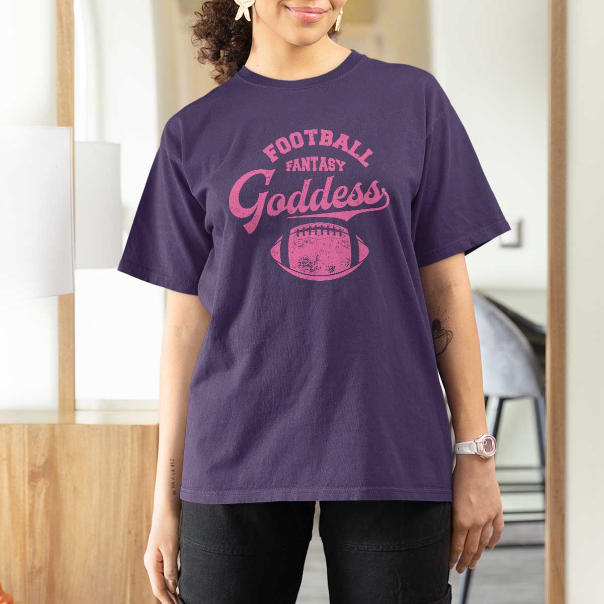 Fantasy Football Goddess T Shirt For Women Sports Party Gifts - Wonder Print Shop