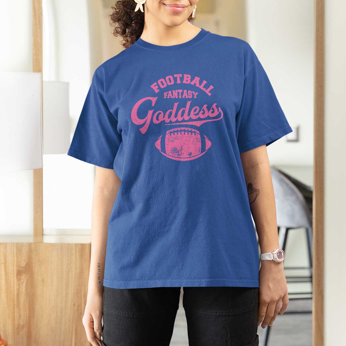 Fantasy Football Goddess T Shirt For Women Sports Party Gifts - Wonder Print Shop