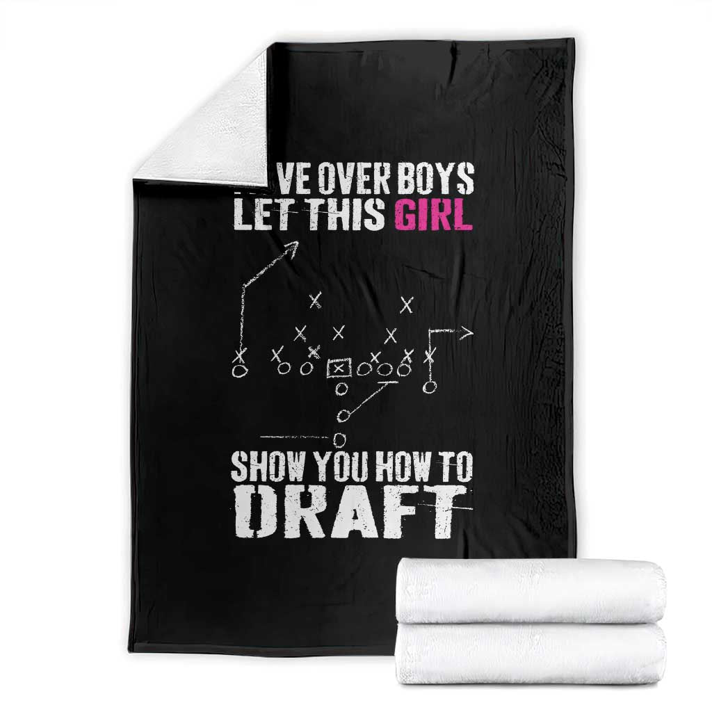 Girls Fantasy Football Throw Blanket Move Over Boys Draft Party Commish FFL - Wonder Print Shop