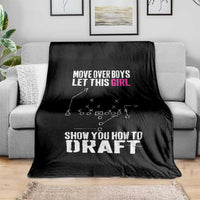 Girls Fantasy Football Throw Blanket Move Over Boys Draft Party Commish FFL - Wonder Print Shop