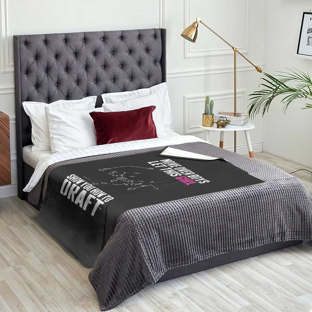 Girls Fantasy Football Throw Blanket Move Over Boys Draft Party Commish FFL - Wonder Print Shop