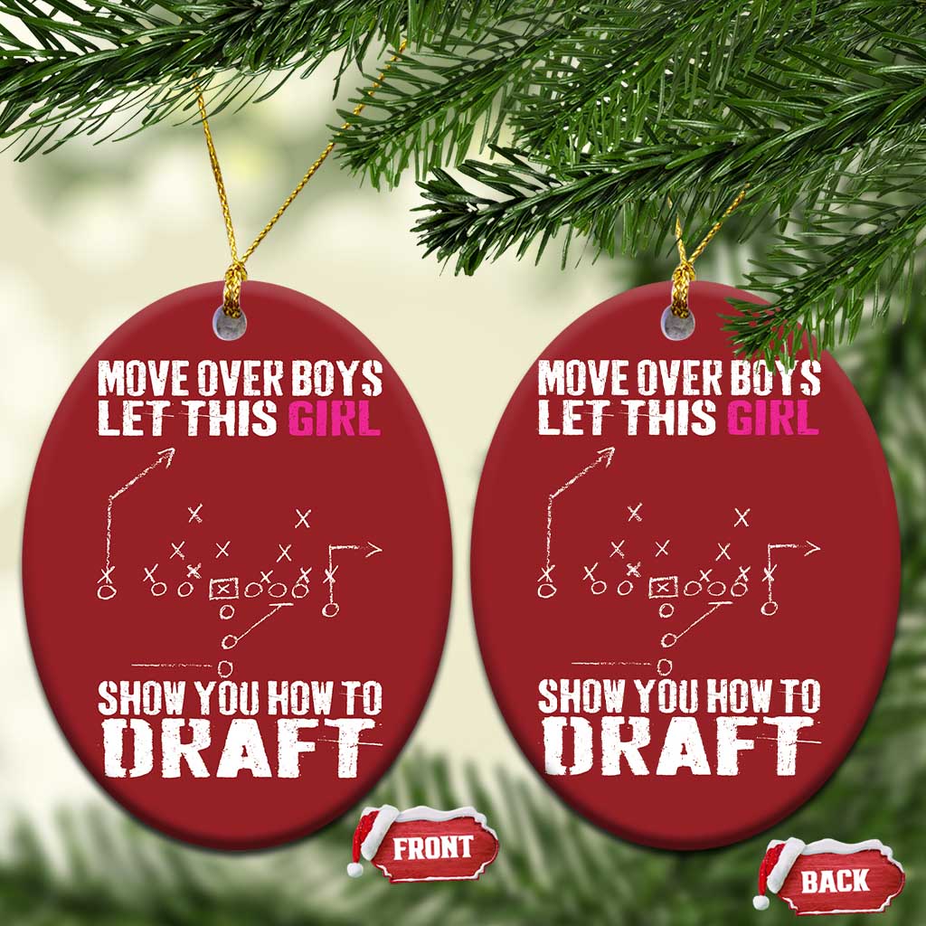 Girls Fantasy Football Christmas Ornament Move Over Boys Draft Party Commish FFL - Wonder Print Shop