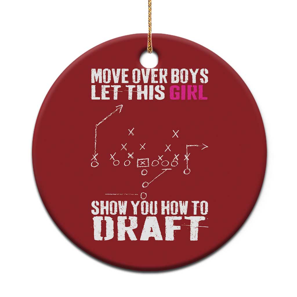 Girls Fantasy Football Christmas Ornament Move Over Boys Draft Party Commish FFL - Wonder Print Shop