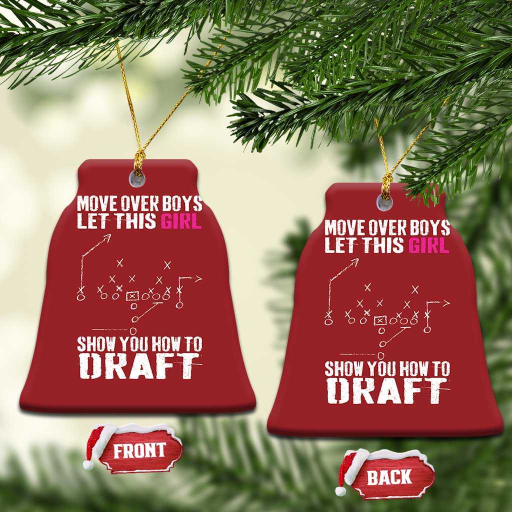 Girls Fantasy Football Christmas Ornament Move Over Boys Draft Party Commish FFL - Wonder Print Shop